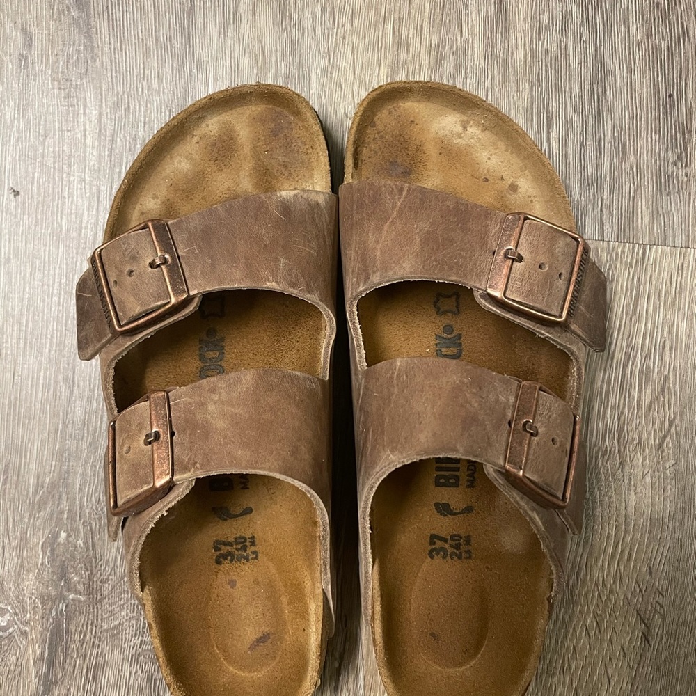 Birkenstock Arizona oiled leather sandals -Tobacco